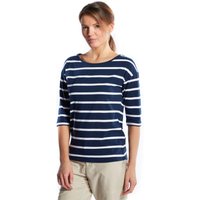 Brakeburn Women's Nautical Stripe 3/4 T-Shirt, Navy