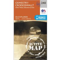 Ordnance Survey Explorer Active 240 Oswestry Map With Digital Version - Orange, Orange