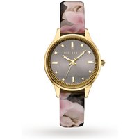 Ted Baker Ladies' Rose Print Patent Leather Strap Watch