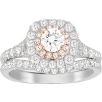 Jenny Packham Brilliant Cut 1.18 Carat Total Weight Bridal Set In 18 Carat White And Rose Gold