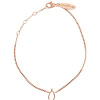 Kirstin Ash Wishbone Charm Bracelet 18k-Rose Gold Vermeil