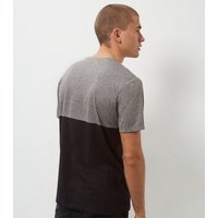 Grey Colour Block T-Shirt New Look
