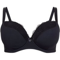 Curves Black Mesh And Lace Trim Bra New Look