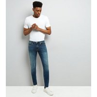Blue Washed Skinny Stretch Jeans New Look