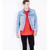 Blue Ripped Denim Jacket New Look