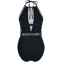 Black Mixed Mesh Swimsuit New Look