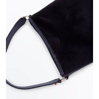 Black Faux Fur Bucket Bag New Look