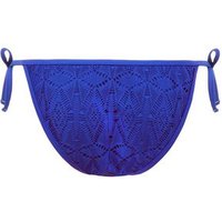 Blue Crochet Tie Side Bikini Bottoms New Look