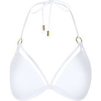 White Halterneck Strappy Front Bikini Top New Look