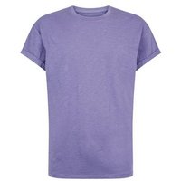 Purple Rolled Sleeve T-Shirt New Look