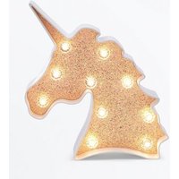 Rose Gold Glitter Unicorn LED Light New Look