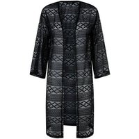 Black Crochet Longline Kimono New Look