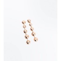 Rose Gold Metallic Orb Drop Earrings New Look