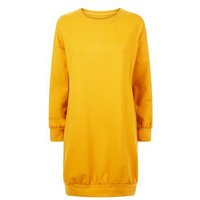 Cameo Rose Mustard Yellow Longline Sweater Dress New Look
