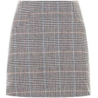 Cameo Rose Grey Prince Of Wales Check Mini Skirt New Look