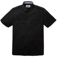 Jacamo Short Sleeve Black Military Shirt