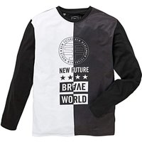 Label J LS Brave World Splice T-Shirt L