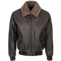 Woodland Leather Aviator Jacket - BROWN WAXY