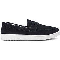 Casual Slip On Saddle Loafers - NAVY