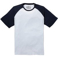 Jacamo Drake Raglan T-Shirt Long - WHITE/NAVY