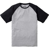 Jacamo Drake Raglan T-Shirt Long - GREY/BLACK