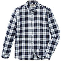 Jacamo L/S Flannel Shirt Long - NAVY CHECK