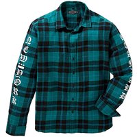 Label J Print Check Shirt Regular - GREEN