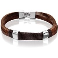 Fred Bennett Double Strand Brown Leather Bracelet - A3728