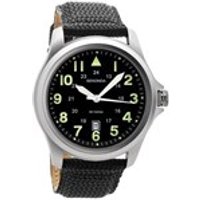 Sekonda 3347 Stainless Steel Luminous Black Fabric Strap Watch - W3115