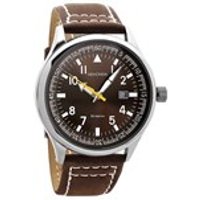 Sekonda 3882 Stainless Steel Brown Leather Strap Watch - W3196