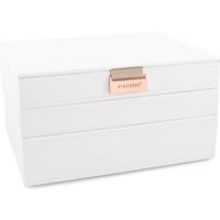 Stackers Set Of Three White Leatherette Jewellery Box - Limited Edition - P5829