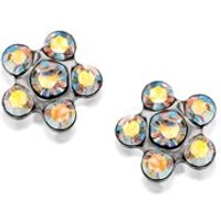 14ct White Gold Crystal Daisy Ear Piercing Studs - 5mm - S7571