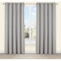 Salla Concrete Plain Woven Eyelet Lined Curtains (W)167cm (L)183cm