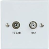 Tristar Flat Plate White ABS Coaxial & F-Socket