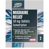 Boots Migraine Relief 50mg Tablets - 2 Tablets Sumatriptan