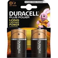 Duracell Power Plus D Battery 2 Pack