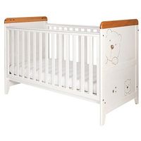 Tutti Bambini 3 Bears Cot Bed - White Finish With Beechwood Trim