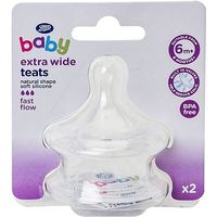 Boots Baby Extra Wide Necked Silicone Teat- Fast Flow
