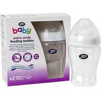 Boots Baby Extra Wide Necked Feeding Bottles 260ml- X2