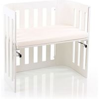 Babybay Trend Bedside Cot With Siderail & Foam/Bamboo Mattress - White