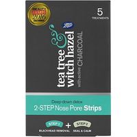 Boots Tea Tree And Witch Hazel 2in1 Nose Strip Charcoal