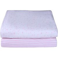Clair De Lune Pack Of 2 Printed Cot Bed Sheets - Pink