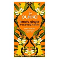 Pukka Lemon, Ginger & Manuka Honey 20 Herbal Tea Sachets 40g