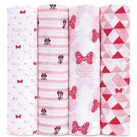 Aden Muslin Swaddle Blanket 4 Pack Minnie Mouse ( 112 X 112cm)