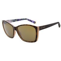 Ted Baker Ladies Tortoise And Pink Frame Sunglasses With Signature Floral Pattern