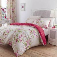 Canterbury Floral Red White & Pink Single Bed Set