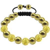 Tresor Paris Bracelet 10mm Yellow Crystal And Gold Plated Stainless Steel S
