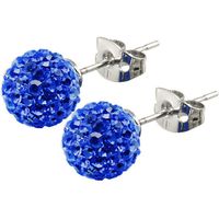 Tresor Paris Earrings 8mm Blue Crystal