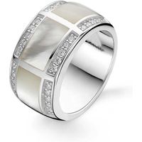 Ti Sento Ring Silver 3 Channel Set Wide Band