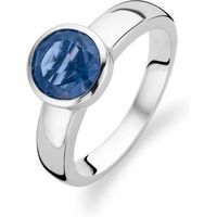 Ti Sento Ring Silver And Blue Cubic Zirconia Faceted Round